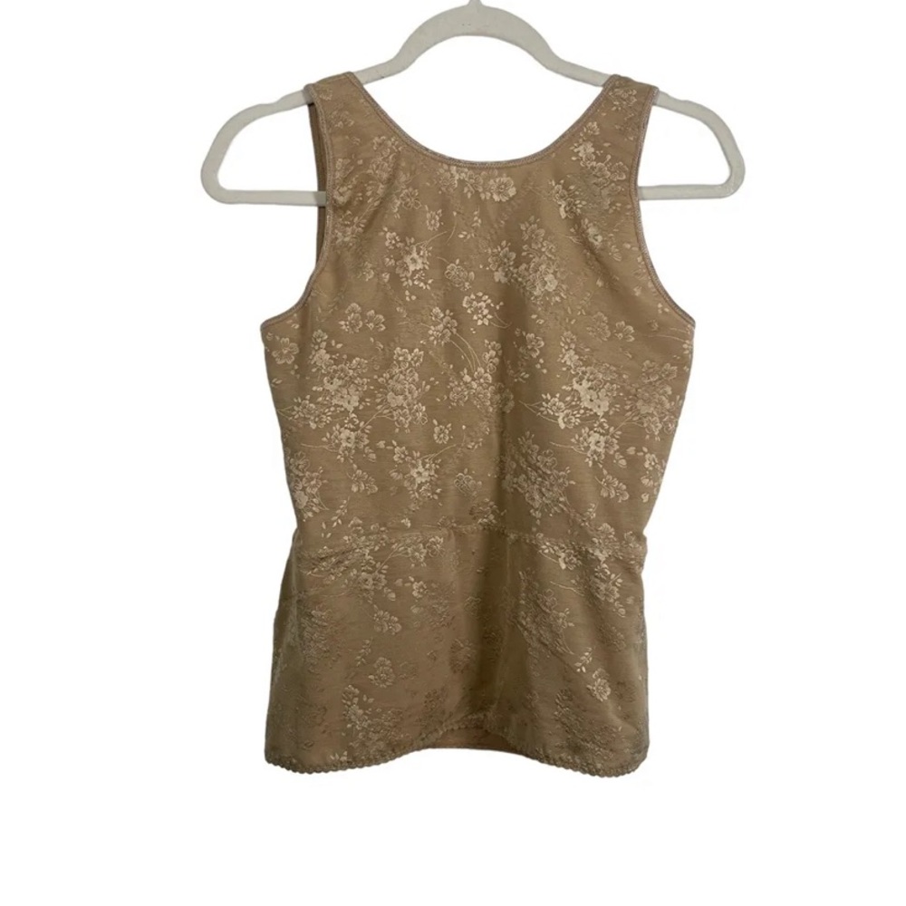 NWOT Flexees Wear Your Own Bra Camisole Zip Front Shapewear Floral Lace - Sz XL